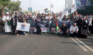 Aksi bela Palestina IWO Indonesia, di Depan Gedung Isamic Center Bekasi