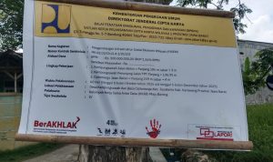 Caption : Proyek Pekerjaan Pisew di Desa Kampungsawah Kecamatan Jayakerta