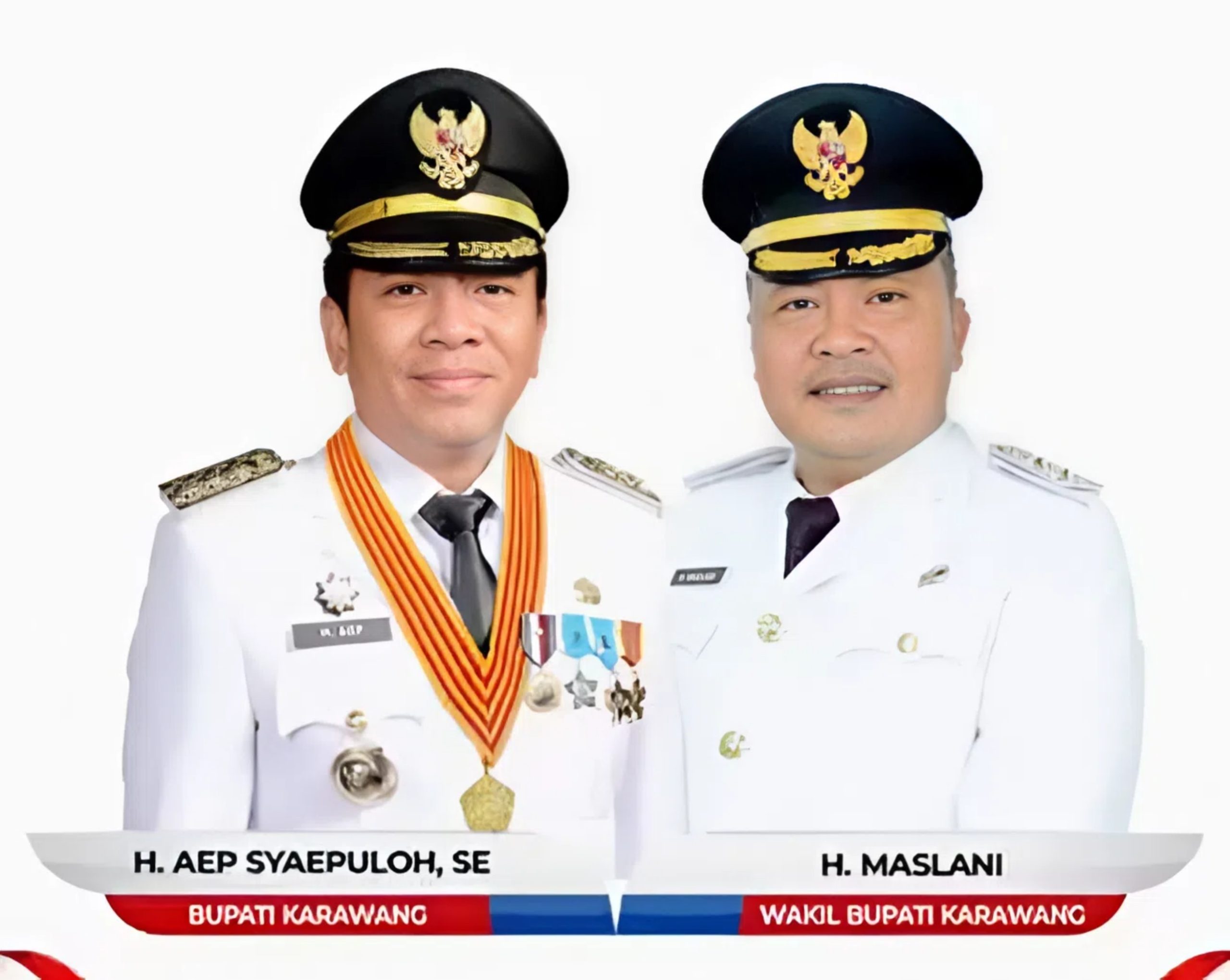 Caption : Bupati Karawang H. Aep Syaepuloh, S.E. dan Wakil Bupati H. Maslani