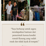 Caption : Kondisi rumah Kanang dan istrinya Rohanah, sangat memprihatinkan dan tidak layak huni, warga Dusun Tegalasem RT 015/RW 06 Desa Kertasari Kecamatan Rengasdengklok, Kabupaten Karawang.