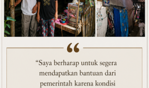 Kondisi rumah Kanang dan istrinya, Rohanah, sangat memprihatinkan dan tidak layak huni, warga Dusun Tegalasem RT 015/RW 06, Desa Kertasari, Kecamatan Rengasdengklok, Kabupaten Karawang.