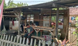 Caption : Kondisi rumah milik Suryana Kasim, warga Dusun Tegalasem RT 15/RW 06, Desa Kertasari, Kecamatan Rengasdengklok, Kabupaten Karawang, yang ambruk sejak dua tahun lalu dan hingga kini belum mendapatkan bantuan perbaikan melalui program Rumah Tidak Layak Huni (Rutilahu) dari Pemerintah Kabupaten Karawang. (Foto: Patriotjabar.com/Gugun Gunawan)