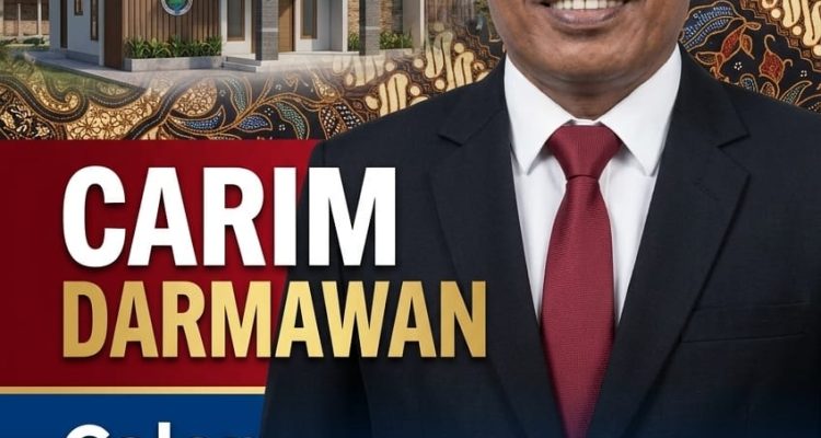 Caption : Tokoh masyarakat Carim Darmawan menyatakan kesiapannya maju sebagai Calon Kepala Desa Mulyajaya, Kecamatan Kutawaluya, Kabupaten Karawang, dengan mengusung slogan “Siap Melayani, Pilih Pemimpin Berintegritas.”