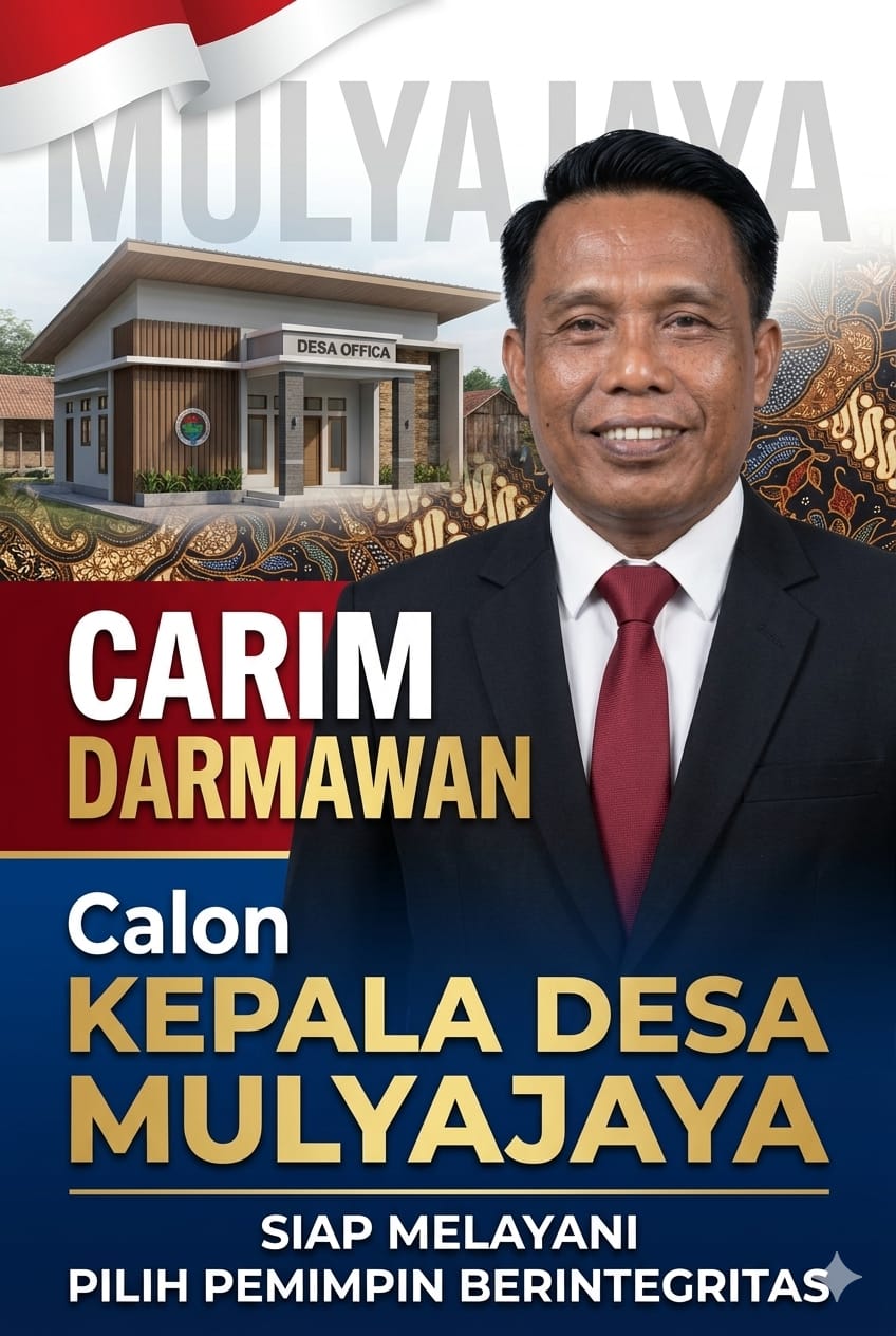 Caption : Tokoh masyarakat Carim Darmawan menyatakan kesiapannya maju sebagai Calon Kepala Desa Mulyajaya, Kecamatan Kutawaluya, Kabupaten Karawang, dengan mengusung slogan “Siap Melayani, Pilih Pemimpin Berintegritas.”