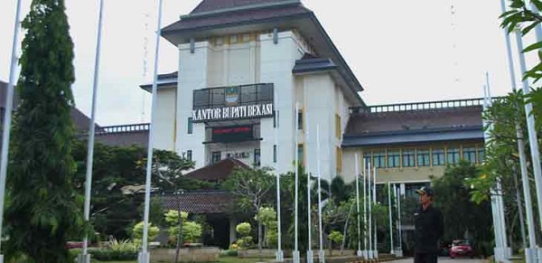 Caption : Gedung Kantor Bupati Bekasi di Cikarang Pusat, Kabupaten Bekasi.