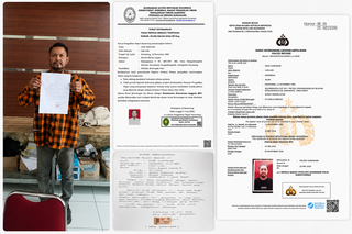 Caption : Dede Suhendar menunjukkan surat pernyataan domisili dan dokumen persyaratan pencalonan usai mendaftarkan diri sebagai bakal calon anggota Badan Permusyawaratan Desa (BPD) Desa Rengasdengklok Selatan periode ke-3 di Kantor Desa Rengasdengklok Selatan, Kabupaten Karawang, Jumat (17/7/2026). Dokumen tersebut disampaikan sebagai bentuk pemenuhan persyaratan administrasi, termasuk penegasan bahwa dirinya masih berdomisili di Dusun Bojongkarya II, Desa Rengasdengklok Selatan. Foto: Istimewa.