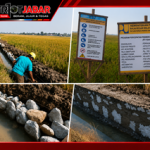 Caption : Kondisi pelaksanaan proyek Peningkatan Jaringan Irigasi Program Percepatan Peningkatan Tata Guna Air Irigasi (P3-TGAI) di Desa Makmurjaya, Kecamatan Jayakerta, Kabupaten Karawang. Terlihat proses pemasangan pasangan batu, papan informasi proyek, serta hasil pekerjaan yang diduga tidak memenuhi spesifikasi teknis, seperti penggunaan batu tanpa batu muka, lebar nat antar batu yang melebihi ketentuan, dan dugaan pemasangan batu tanpa adukan dasar maupun pengeringan aliran air terlebih dahulu. Dugaan tersebut menjadi sorotan masyarakat dan diharapkan mendapat pemeriksaan dari pihak BBWS Citarum. Caption : Kondisi pelaksanaan proyek Peningkatan Jaringan Irigasi Program Percepatan Peningkatan Tata Guna Air Irigasi (P3-TGAI) di Desa Makmurjaya, Kecamatan Jayakerta, Kabupaten Karawang. Terlihat proses pemasangan pasangan batu, papan informasi proyek, serta hasil pekerjaan yang diduga tidak memenuhi spesifikasi teknis, seperti penggunaan batu tanpa batu muka, lebar nat antar batu yang melebihi ketentuan, dan dugaan pemasangan batu tanpa adukan dasar maupun pengeringan aliran air terlebih dahulu. Dugaan tersebut menjadi sorotan masyarakat dan diharapkan mendapat pemeriksaan dari pihak BBWS Citarum.