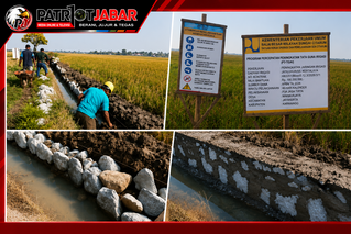 Caption : Kondisi pelaksanaan proyek Peningkatan Jaringan Irigasi Program Percepatan Peningkatan Tata Guna Air Irigasi (P3-TGAI) di Desa Makmurjaya, Kecamatan Jayakerta, Kabupaten Karawang. Terlihat proses pemasangan pasangan batu, papan informasi proyek, serta hasil pekerjaan yang diduga tidak memenuhi spesifikasi teknis, seperti penggunaan batu tanpa batu muka, lebar nat antar batu yang melebihi ketentuan, dan dugaan pemasangan batu tanpa adukan dasar maupun pengeringan aliran air terlebih dahulu. Dugaan tersebut menjadi sorotan masyarakat dan diharapkan mendapat pemeriksaan dari pihak BBWS Citarum. Caption : Kondisi pelaksanaan proyek Peningkatan Jaringan Irigasi Program Percepatan Peningkatan Tata Guna Air Irigasi (P3-TGAI) di Desa Makmurjaya, Kecamatan Jayakerta, Kabupaten Karawang. Terlihat proses pemasangan pasangan batu, papan informasi proyek, serta hasil pekerjaan yang diduga tidak memenuhi spesifikasi teknis, seperti penggunaan batu tanpa batu muka, lebar nat antar batu yang melebihi ketentuan, dan dugaan pemasangan batu tanpa adukan dasar maupun pengeringan aliran air terlebih dahulu. Dugaan tersebut menjadi sorotan masyarakat dan diharapkan mendapat pemeriksaan dari pihak BBWS Citarum.