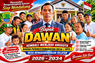 Caption : Warga Desa Rengasdengklok Selatan memberikan dukungan kepada Dawan yang kembali terpilih sebagai anggota Badan Permusyawaratan Desa (BPD) Desa Rengasdengklok Selatan untuk periode 2026–2034. Dawan merupakan perwakilan Dusun Bojong Tugu 2 dan memperoleh 45 suara dalam pemilihan keterwakilan wilayah. Caption : Warga Desa Rengasdengklok Selatan memberikan dukungan kepada Dawan yang kembali terpilih sebagai anggota Badan Permusyawaratan Desa (BPD) Desa Rengasdengklok Selatan untuk periode 2026–2034. Dawan merupakan perwakilan Dusun Bojong Tugu 2 dan memperoleh 45 suara dalam pemilihan keterwakilan wilayah.