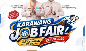 Caption : Karawang Job Fair Tahun 2026 dalam rangka HUT Kabupaten Karawang ke-393, yang menyediakan kesempatan kerja bagi masyarakat Karawang, termasuk formasi untuk penyandang disabilitas. Kegiatan berlangsung 1–30 September 2026 dan informasi serta pendaftaran dapat diakses melalui infoloker.karawangkab.go.id.